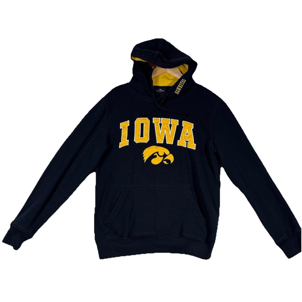 Colosseum Iowa Hawkeyes NCAA Unisex Black Pullover Hoodie Size Small